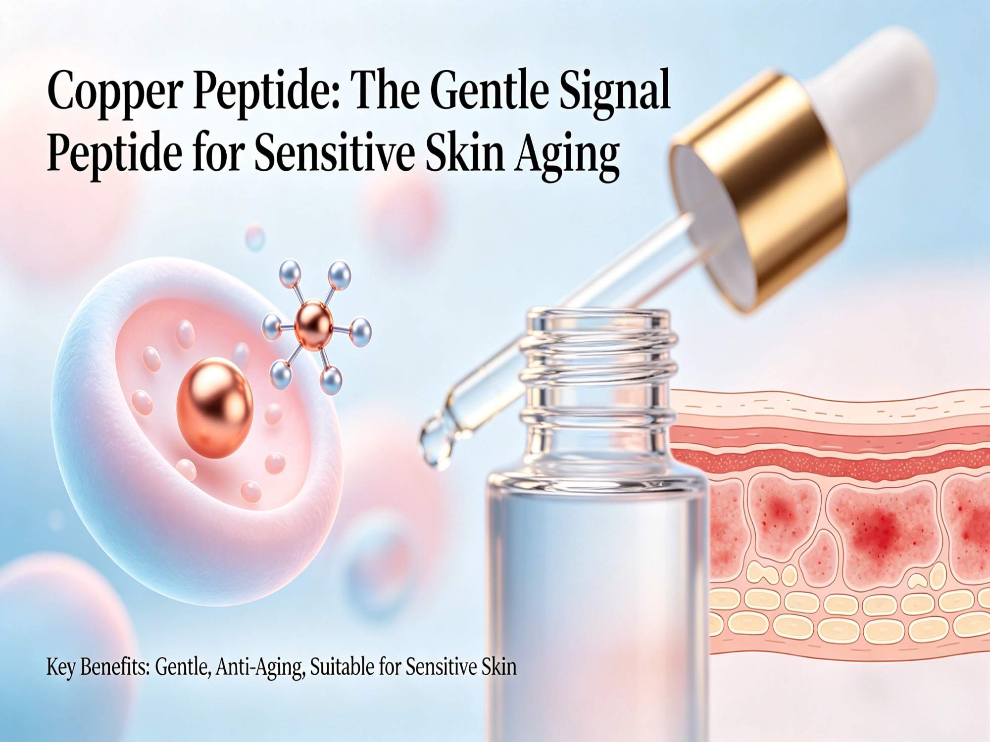 Koperpeptide: het milde signaalpeptide voor een gevoelige, verouderende huid.