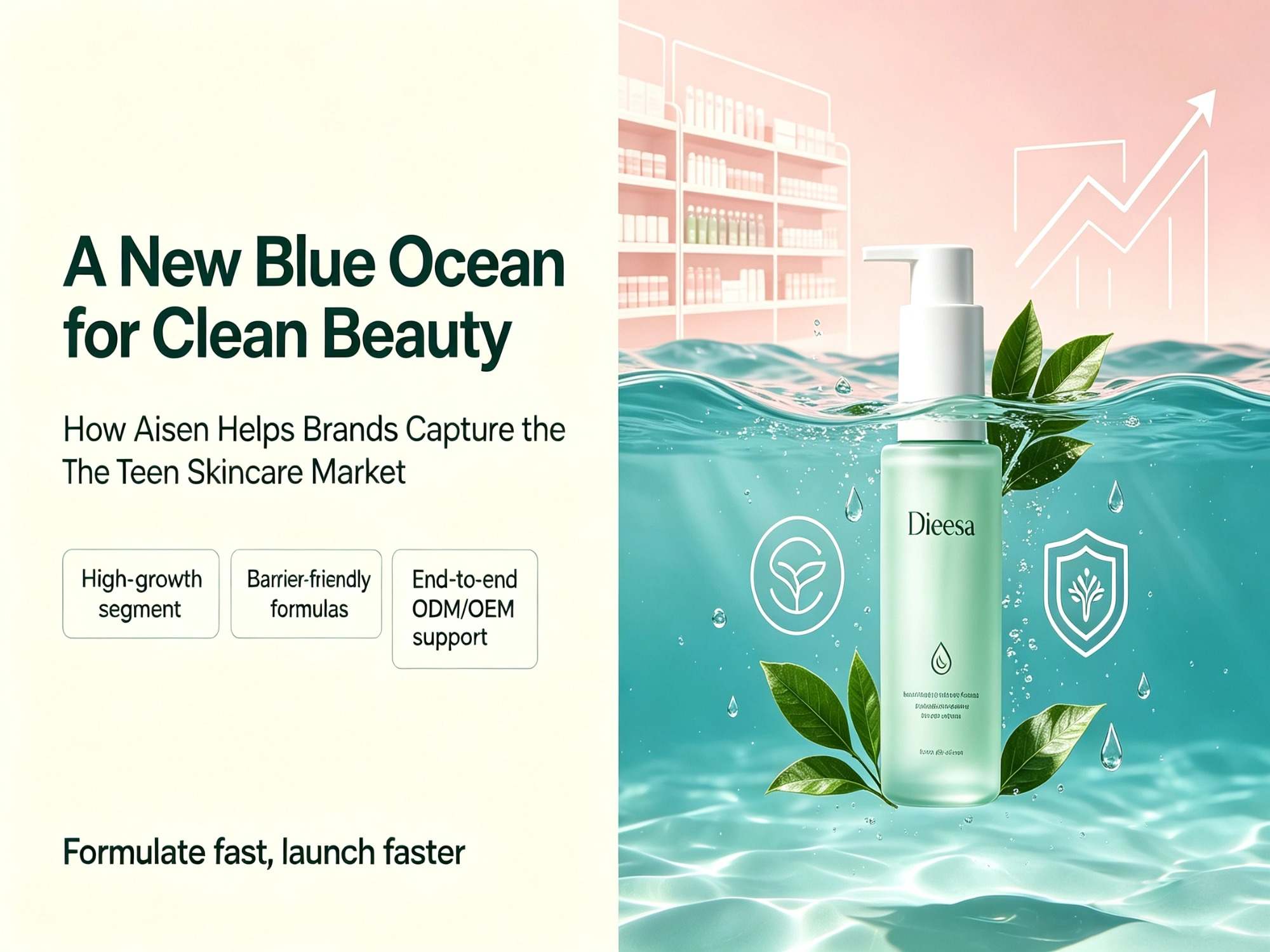 Een nieuwe blauwe oceaan voor schone cosmetica: hoe Aisen merken helpt de tienerhuidverzorgingsmarkt te veroveren.